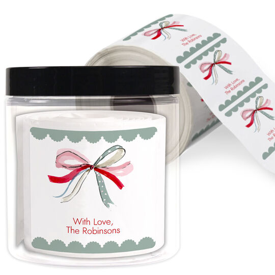 Ribbon Bow Square Labels in a Jar
