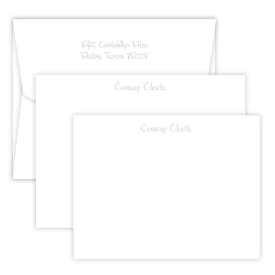 Triple Thick Clarity Flat Note Card Ensemble - Embossed