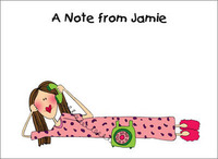 Customized Slumber Party Girl Note Cards
