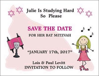 Bat/Bar Mitzvah Save the Dates