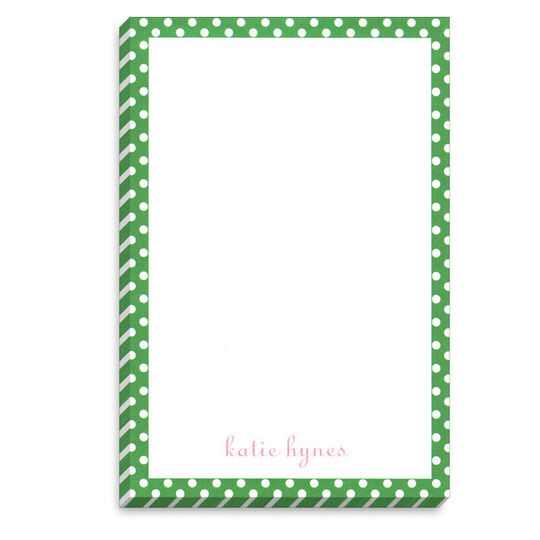 Green Polka Dot  Notepad