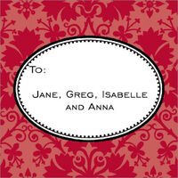 Red Damask Gift Stickers