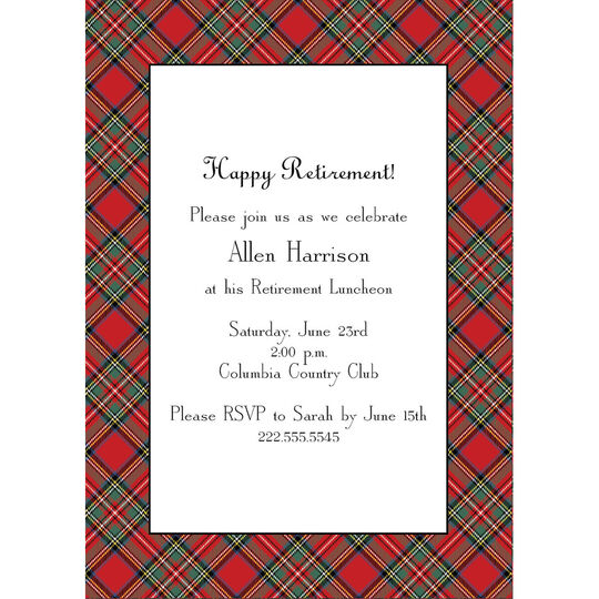 Red Plaid Invites