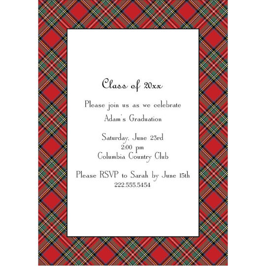 Red Plaid Invites