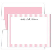 Pink Seersucker Flat Note Cards