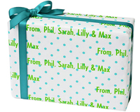Turquoise Dot Personalized Gift Wraps