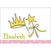 Princess Crown and Wand Folded Note Cards