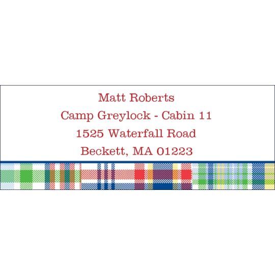 Blue Madras Return Address Labels