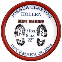 Personalized Pottery USMC 8-inch Birth Plate