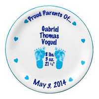 Boy's Personalized Pottery 11-inch Baby Plate