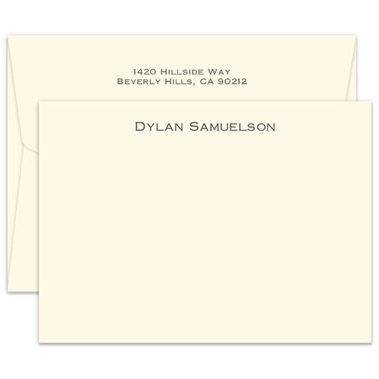 Triple Thick Executive Flat Note Cards - Raised Ink