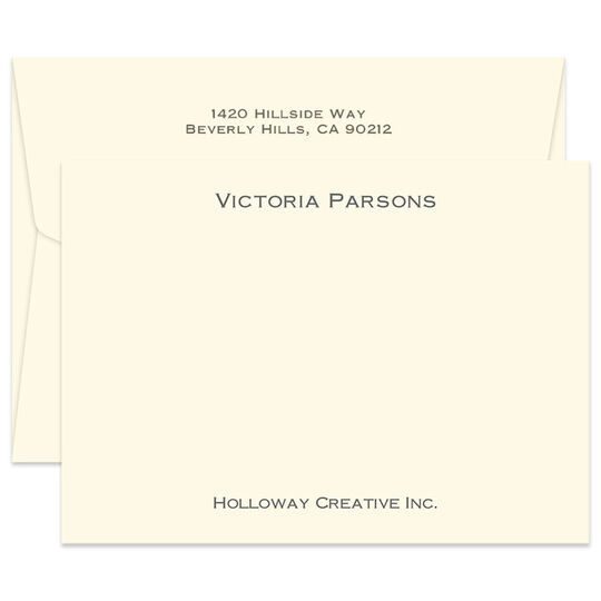 Triple Thick Executive Flat Note Cards - Raised Ink