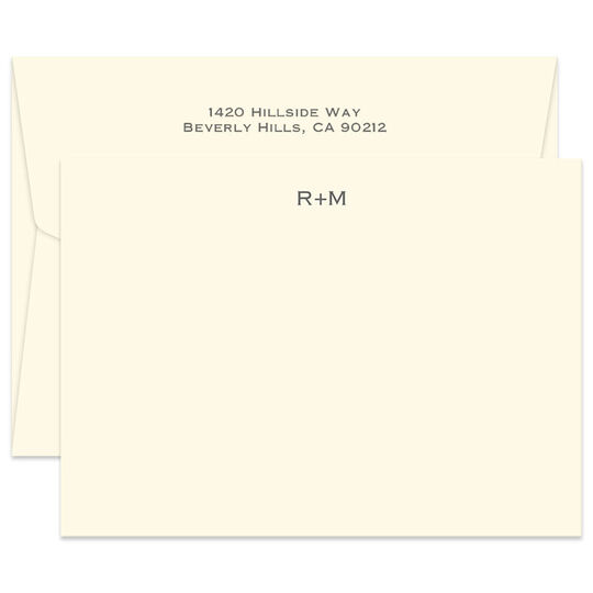 Triple Thick Executive Flat Note Cards - Raised Ink