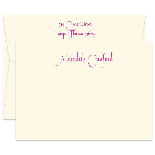 Triple Thick Casual Flat Note Cards - Raised Ink
