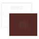 Mocha Classic Monogram Frame Folded Note Cards - Embossed Image 3 of 3