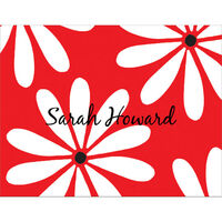 Funky Flowers Red Note Cards
