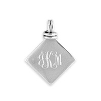 Simple Sterling Silver Diamond Pendant