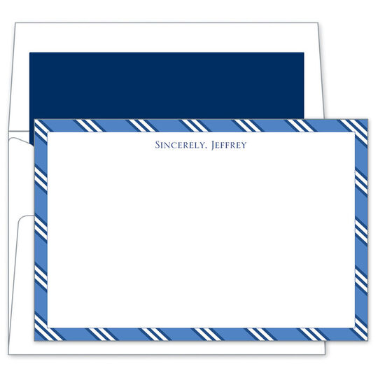 Blue & Navy Repp Tie Flat Note Cards