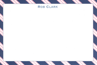 Navy & Pink Repp Tie Flat Note Cards