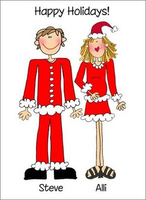 Christmas Couple Vertical Customized Note Cards