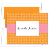 Houndstooth Orange and Pink Band Note Cards