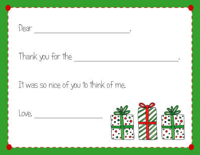 christmas thank you notes