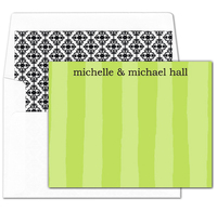 Lime Stripes Flat Note Cards