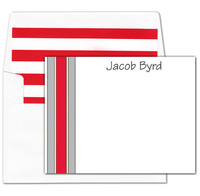 Red & Gray Flat Note Cards