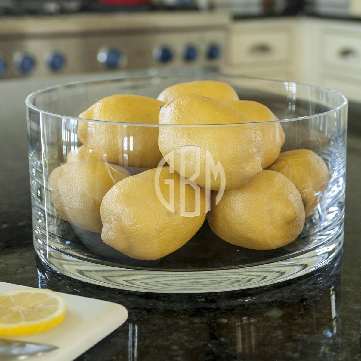 Large Glass Salad Bowl With a Beautiful Cut. 