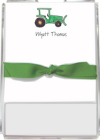Green Tractor Memo Sheets in Holder
