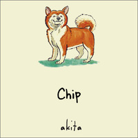 Akita Gift Tag on Recycled Stock or Vinyl Label