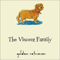 Golden Retriever Gift Tag on Recycled Stock or Vinyl Label