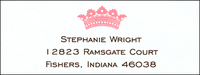 Pink Crown Return Address Labels