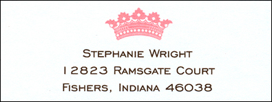 Pink Crown Return Address Labels