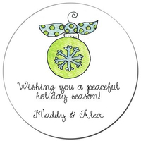Ornament  Snowflake Round Gift Stickers