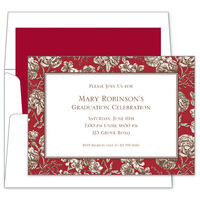 Red Floral Toile Invitations