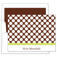 Big Dots Brown Foldover Note Cards