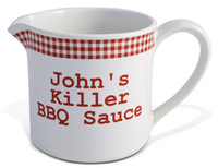 Red Gingham Large BBQ Sauce Pot