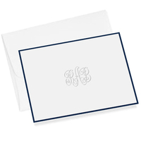 Classic Embossed Monogram Note Cards with Border