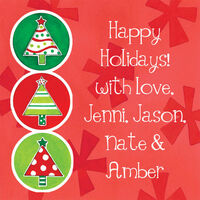 3 Trees Red Holiday Gift Stickers