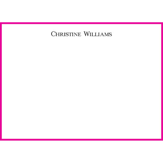 Triple Thick Border Flat Note Cards in Your Color Choice - Raised Ink