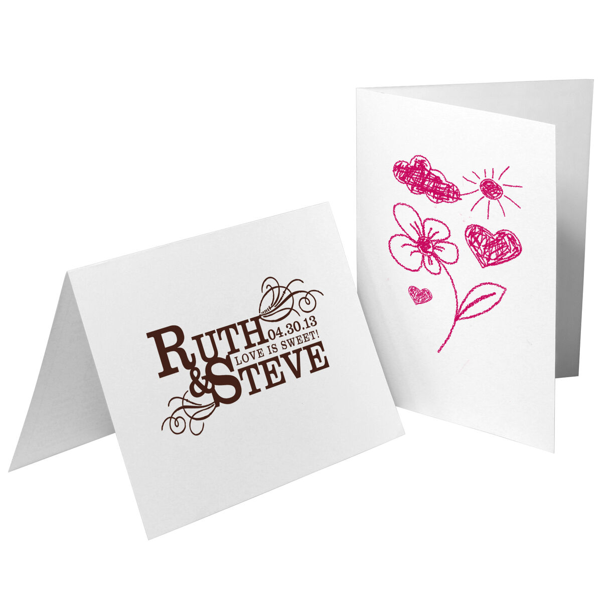 Custom Custom Folded Note Card with Your 1-Color Artwork - Raised Ink