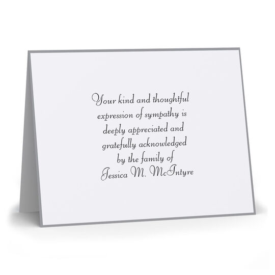 Silver Silhouette Folded Sympathy Cards - Raised Ink