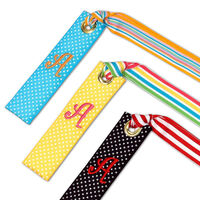 Mini Dot Embroidered Ribbon Bag Tag or Bookmark
