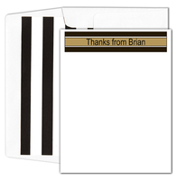Black and Gold Stripe Note Cards