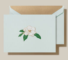 Magnolia Blossom Boxed Note Cards - Hand Engraved