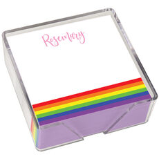 Rainbow Memo Square with Acrylic Holder