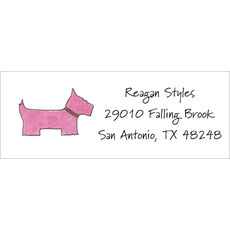 Preppy Pup Pink Return Address Labels