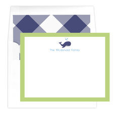 Personalized Boys Mallard Blue Gingham Stationery 