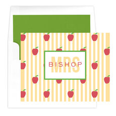 Your Text Apple Folded Note Cards